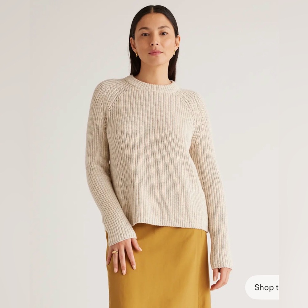 Quince 100% cotton fisherman crew sweater